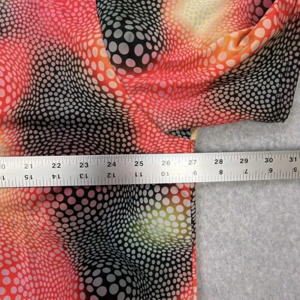 Hreski Performance Golf Polo‎ Shirt Mens 2XL Black Orange Pink Abstract Circles
